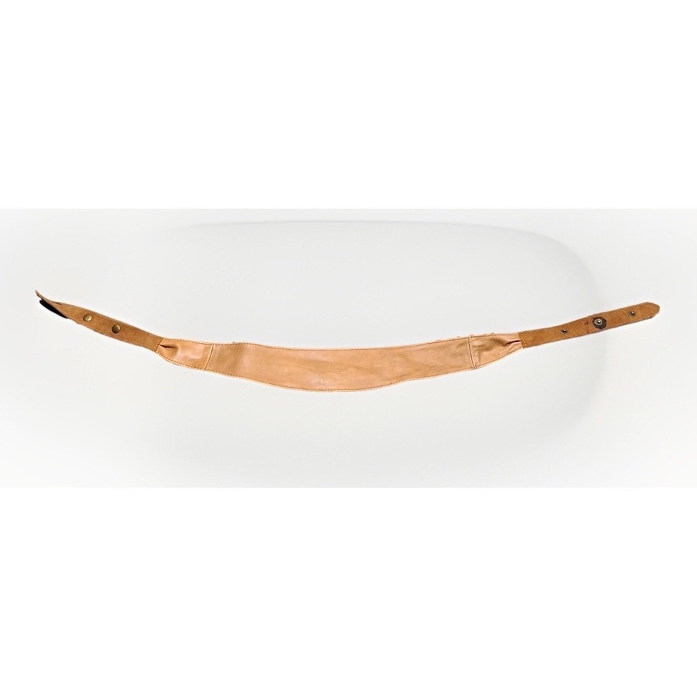Anthropologie Tan Brown Genuine Leather Wide Contour Waist Belt Size Small Snap